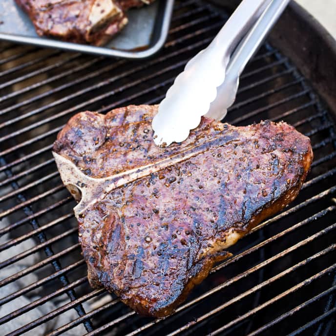 Charcoal Grilled Porterhouse or T Bone Steaks